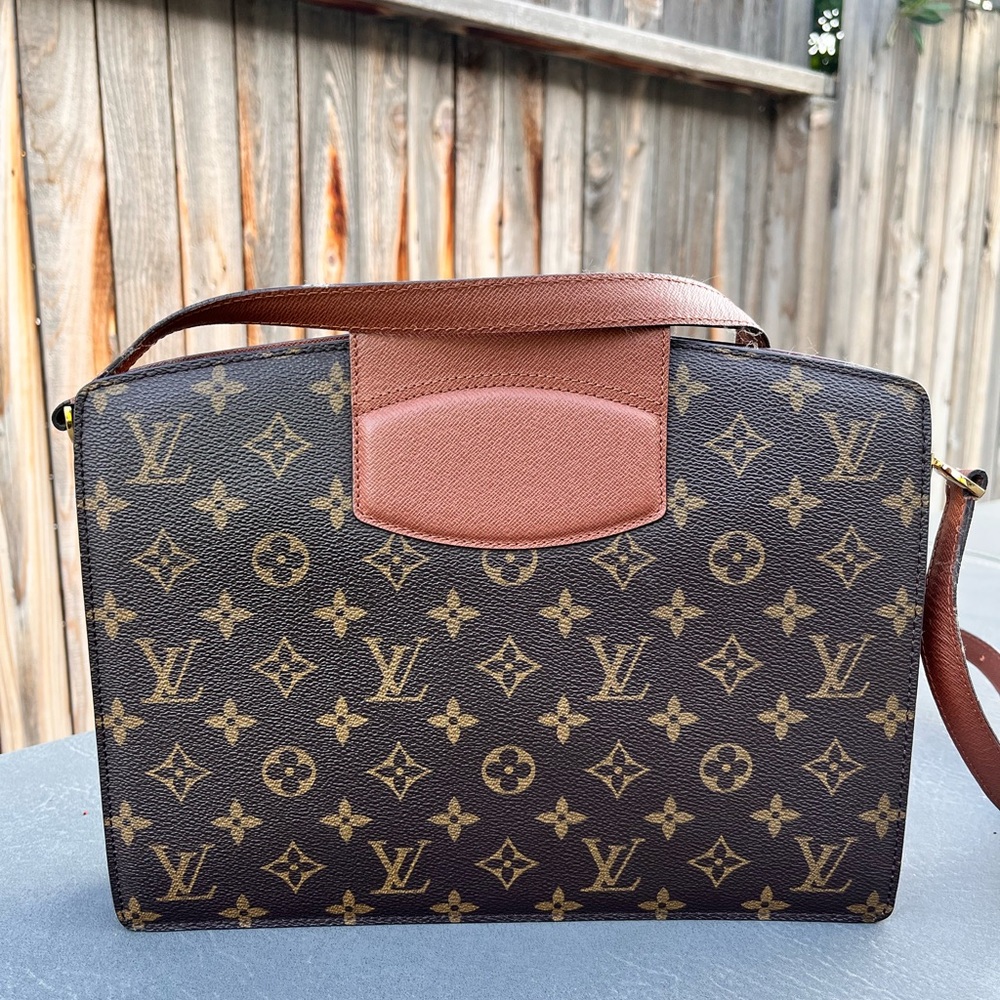 Louis Vuitton Courcelles Monogram Crossbody Bag Brown LV Vintage Shoulder Bag - Picture 3 of 14